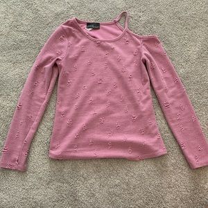 CHIC2CHIC once shoulder long sleeve shirt